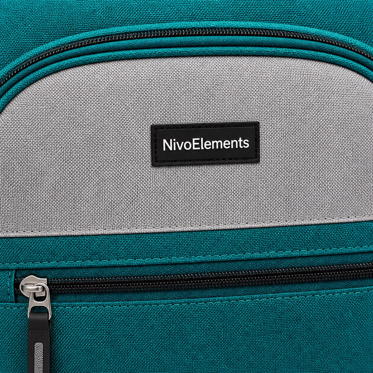 Teal & Gray Dual-Organizer School Backpack - 04-detail-logo