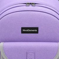 Lavender & Gray Flap-Pocket Preschool Backpack - 04-detail-logo