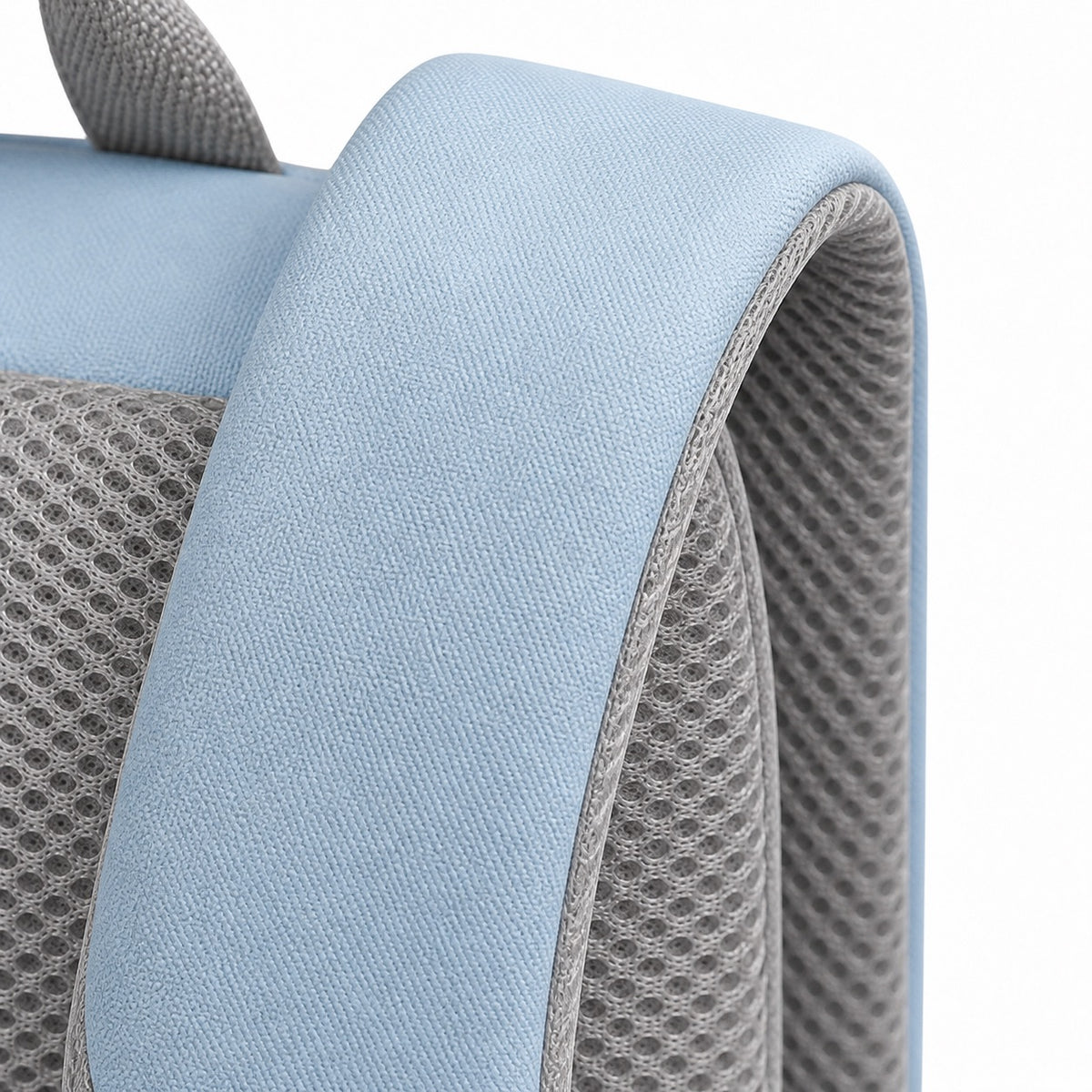 Sky Blue & Cream Kids School Backpack - 05-detail-strap