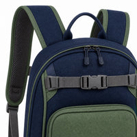 Navy & Soft Green Preschool Backpack - 05-detail-strap