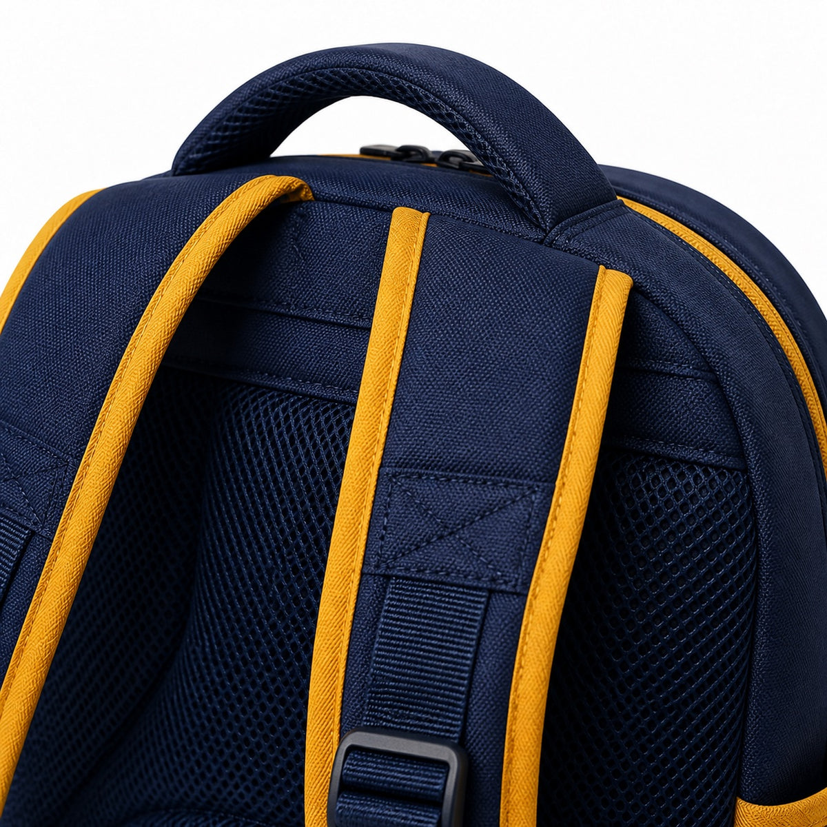 Navy & Mustard Everyday School Backpack - 05-detail-strap