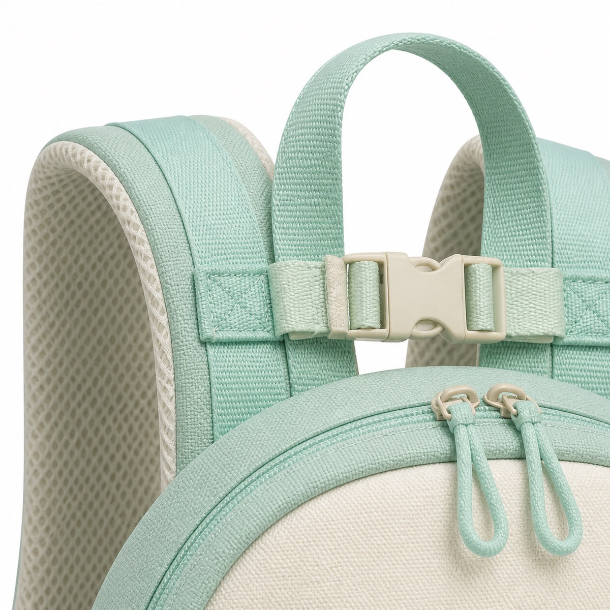 Mint & Cream Preschool Backpack - 05-detail-strap